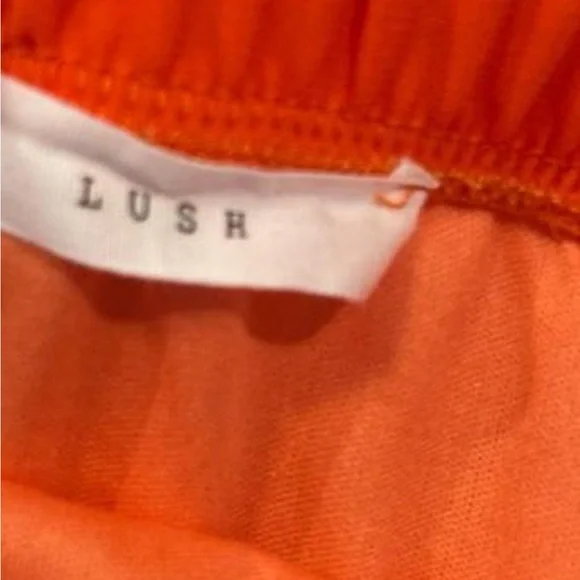 Lush Bright Orange Strapless Maxi Dress with Waist Sash | Large - Picture 3 of 7